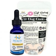 Huron Hemp - Dog CBD Oil & Cookies Bundle - Large Breed 65+ lbs.